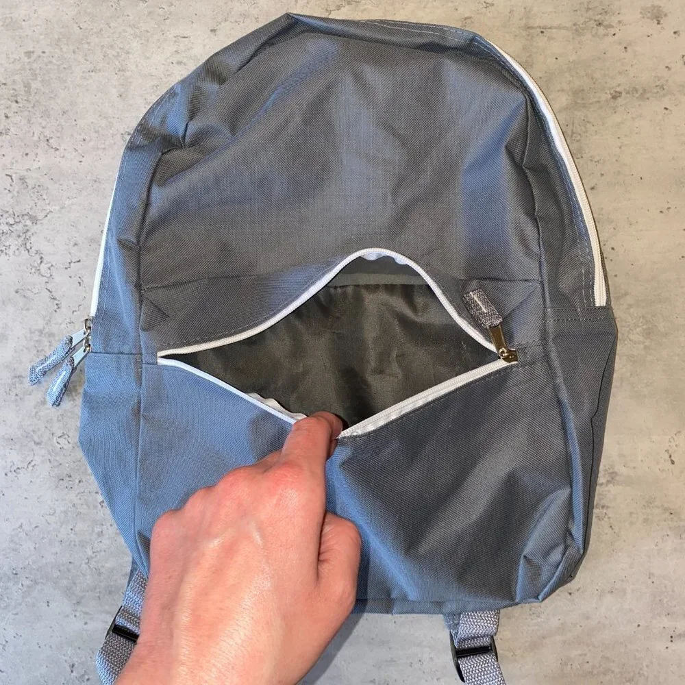 Wexford Gray and White Basic Backpack